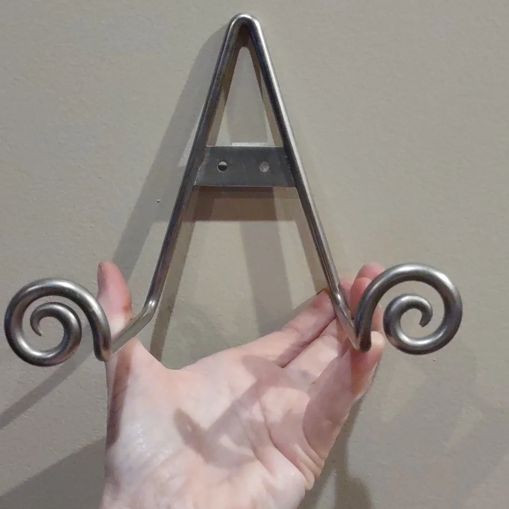 Silver Plate Holder, Wall Hook, Scroll, Nwt